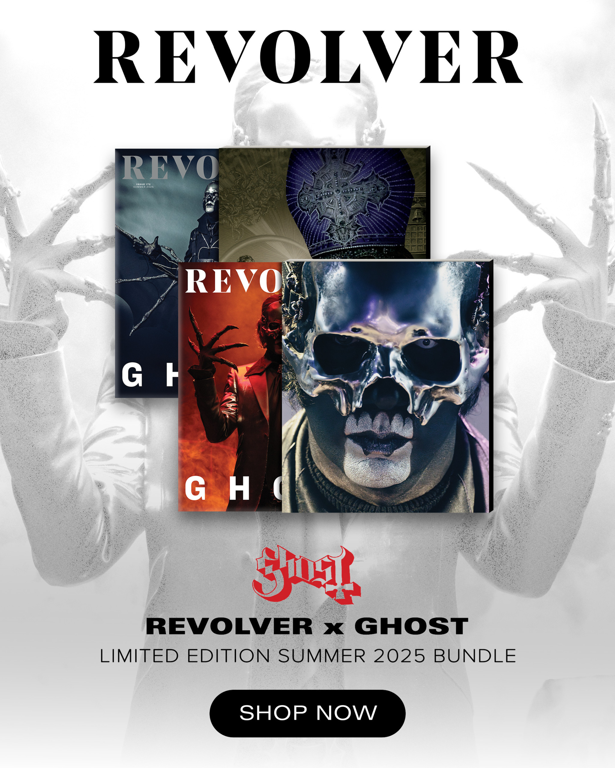 GHOST star on collectible covers of REVOLVER